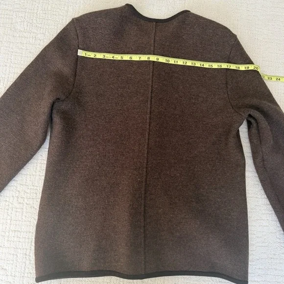 Geiger Brown 100% Wool Cardigan Coat Women's Size 44 US 12-14 Made in Austria